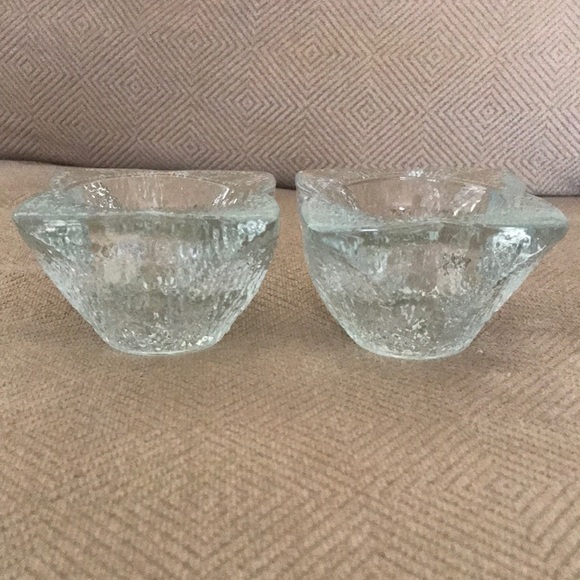 Vintage INDIANA GLASS Set of 2 Crystal Ice Candleholders - Picture 4 of 15